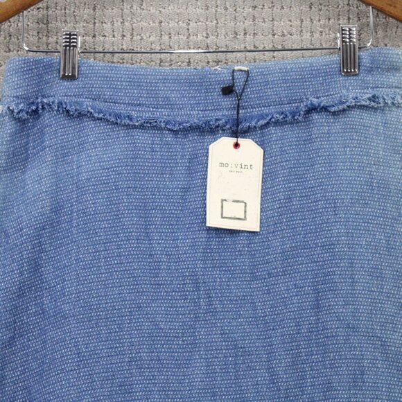 Mo:vint By Anthropologie Skirt Womens Large L Blue Faded Knit Pencil NWT - Picture 2 of 6